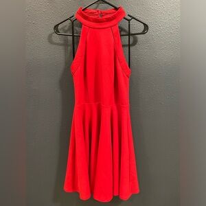 B. Darlin Red Halter/Skater Dress